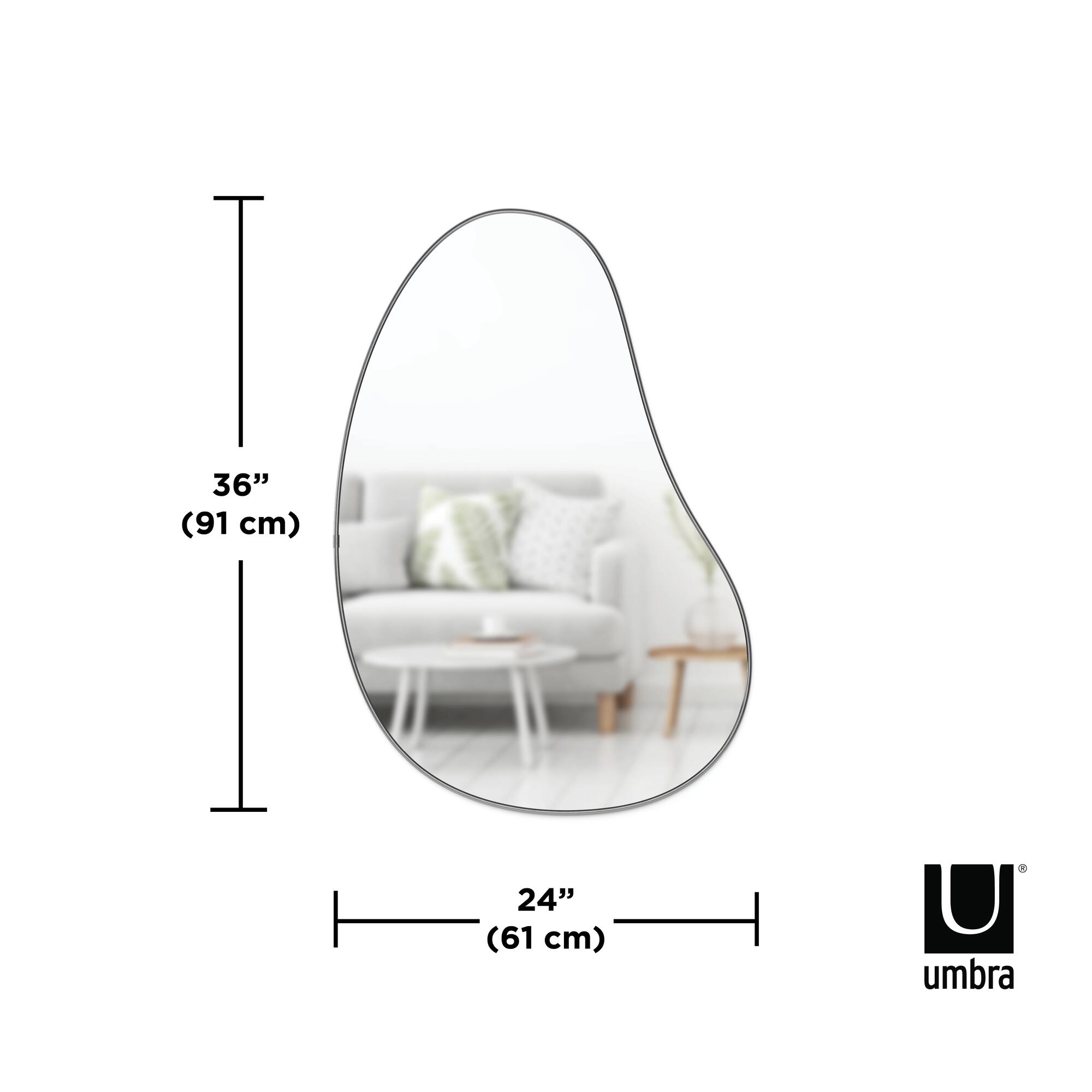 Umbra 36" Titanium Hubba Pebble Mirror